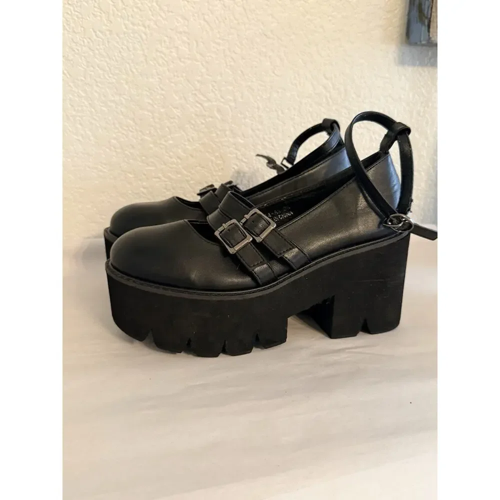 Goth N Rock Casual Goth Grunge Punk Y2K Women's Platform Shoes Size 38 US 7 - Picture 3 of 11